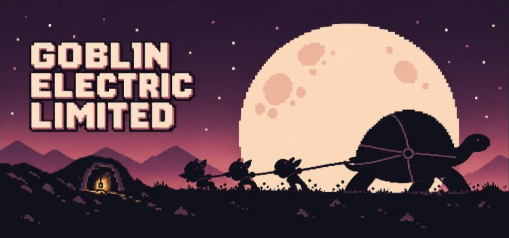 Goblin Electric Limited key art: goblins hauling a giant turtle under a full moon